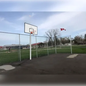 Basketball Column Mounted In-Ground with No Overhang