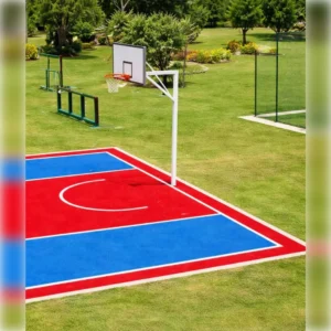 Basketball Column Mounted In-Ground with Overhang