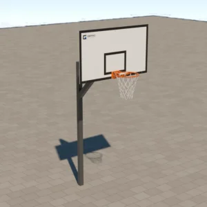 Gimtrac basketball column mount, 1.2 m overhang, fibreglass board
