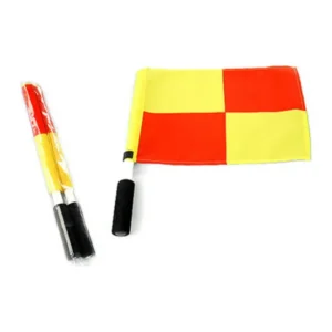 Soccer Referee Flags Check Red