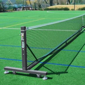 Gimtrac freestanding aluminium tennis posts, charcoal grey