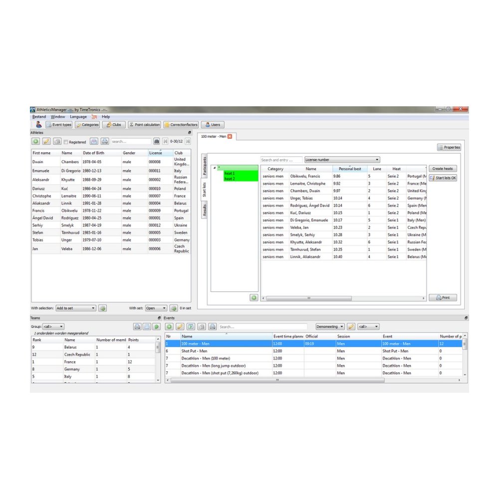 TimeTronics AthleticsManager Software
